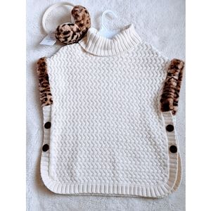 #1-Girls poncho with ear muffs